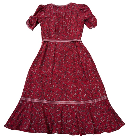MAX STUDIO | Beautiful Red Floral Boho Tiered Dress size Small - Picture 3 of 12